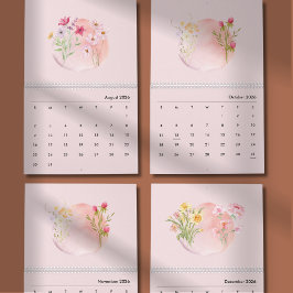 2026 Watercolor Flower Calendar Kalender
