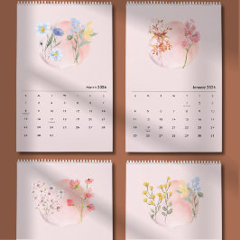 2026 Watercolor Flower Calendar Kalender