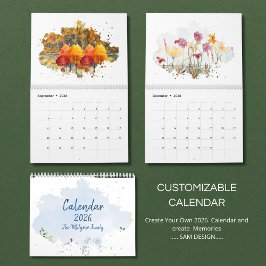 2026 Watercolor Landscape Calendar | Scenic Nature Kalender