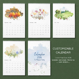 2026 Watercolor Landscape Calendar | Scenic Nature Kalender