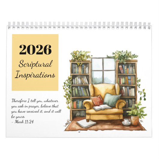 2026 Watercolor Scriptural Inspirations Calendar Kalender (Titelbild)