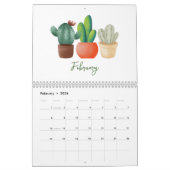 2026 Watercolor Succulent & Leaf Calendar | Botani Kalender (Feb 2026)