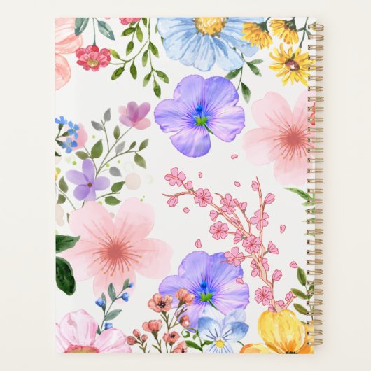 2026 Weekly Planer Whimsical Wildblumen (Rückseite)