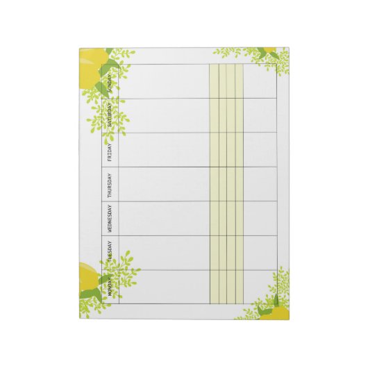 2026 weekly planner lemon notizblock (Rotiert)