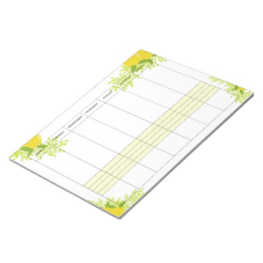 2026 weekly planner lemon  notizblock (angewinkelt)