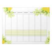 2026 weekly planner lemon  notizblock (Vorderseite)