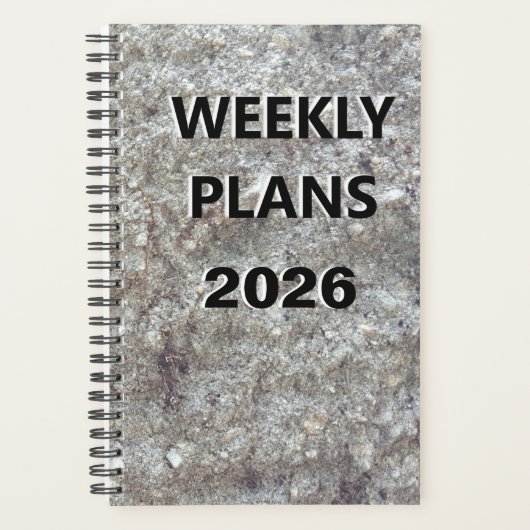 2026 Weekly plant einfaches Gesteinsbild Planer (Vorderseite)