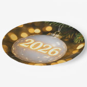2026 Weihnachtsbaumschmuck Pappteller (Schrägansicht)