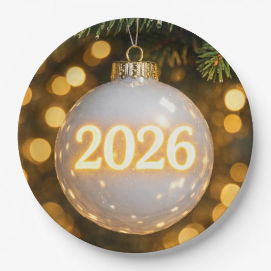 2026 Weihnachtsbaumschmuck Pappteller (Vorderseite)