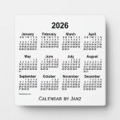 2026 Weißbuch-Kalender von Janz Fotoplatte (Vorderseite)