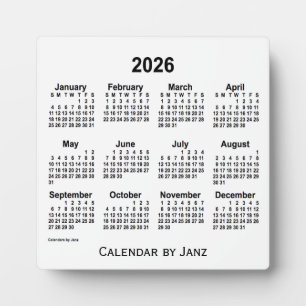 2026 Weißbuch-Kalender von Janz Fotoplatte