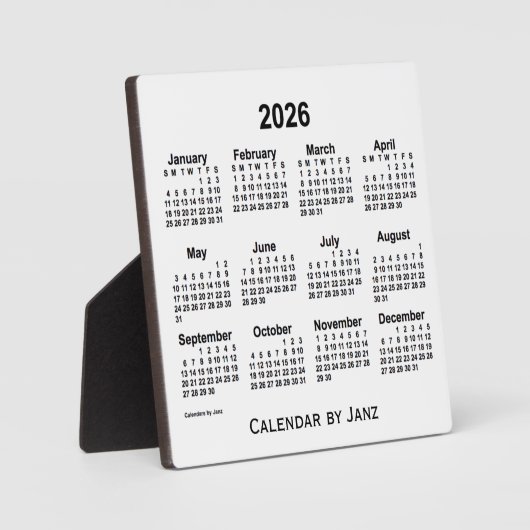 2026 Weißbuch-Kalender von Janz Fotoplatte (Vorderseite)
