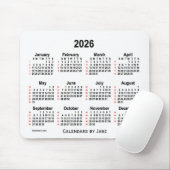 2026 Weißer 52-Wochen-Kalender von Janz Mousepad (Mit Mouse)