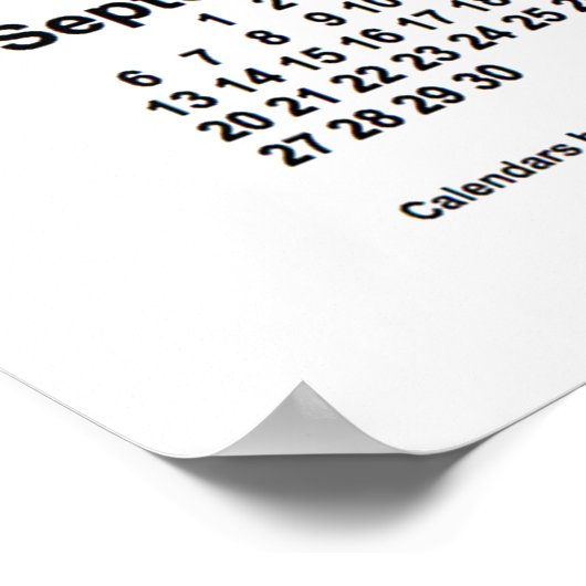 2026 Weißer Kalender von Janz Print Poster (Ecke)