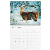 2026 Weißwedelhirsch-Aquarellmalerei Wildtiere Kalender (Feb 2026)