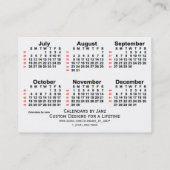2026 White 52 Week Calendar by Janz Business Cards Visitenkarte (Rückseite)