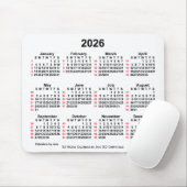 2026 White 52 Weeks ISO Calendar by Janz Mousepad (Mit Mouse)