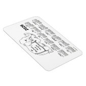 2026 White Elephant Calendar von Janz 4x6 Magnet (Rechte Seite)