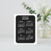 2026 White Neon 6 Month Mini Kalender von Janz Postkarte (Stehend Vorderseite)