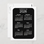 2026 White Neon 6 Month Mini Kalender von Janz Postkarte (Vorne/Hinten)