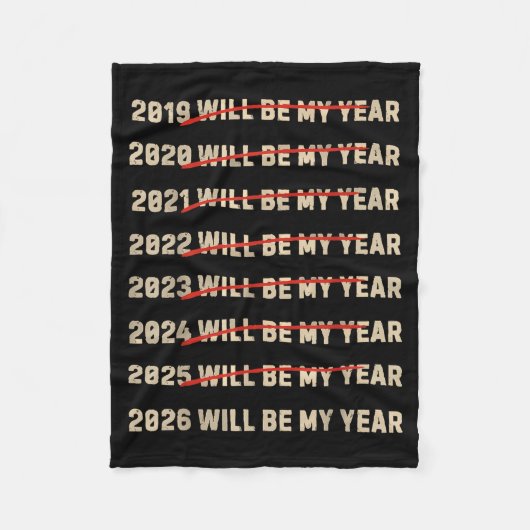 2026 Will Be My Year New Years Eve Resolution List Fleecedecke (Vorderseite)