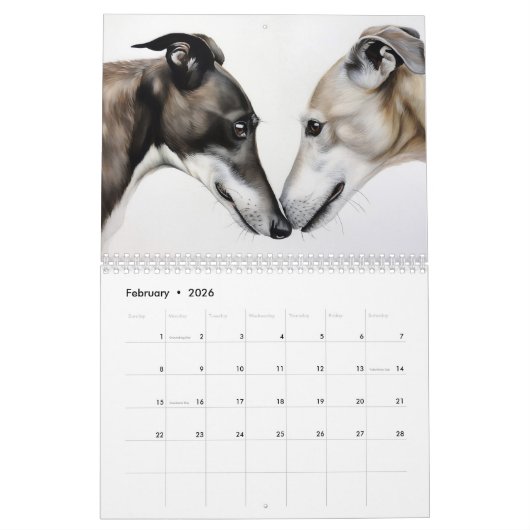 2026 Windhunde Kalender (Feb 2026)