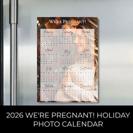 2026 Wir sind schwanger Foto Calendar Magnetkarte