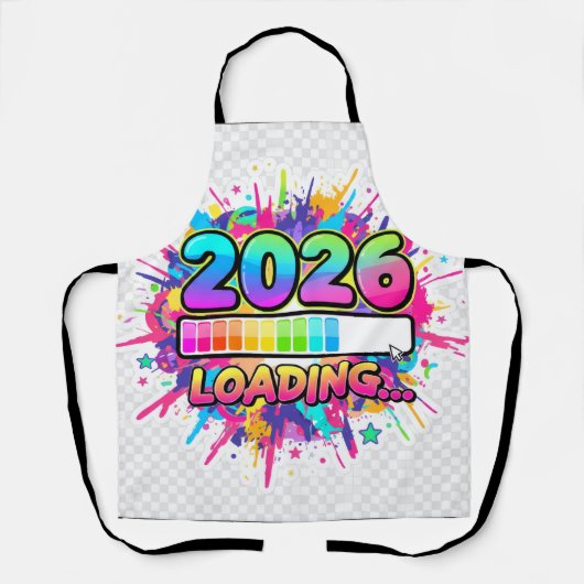 2026 Wird geladen... Fortschrittsbalken-Aufkleber Schürze (Vorderseite)