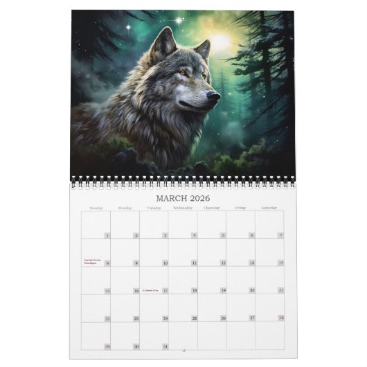 2026 Wolf Magic 2 Fantasy Art Kalender (Mär 2026)