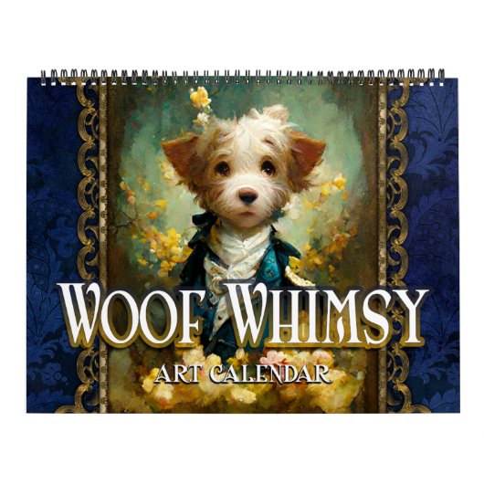 2026 Woof Whimsy Surreal Fantasy Dog Portraits Kalender (Titelbild)