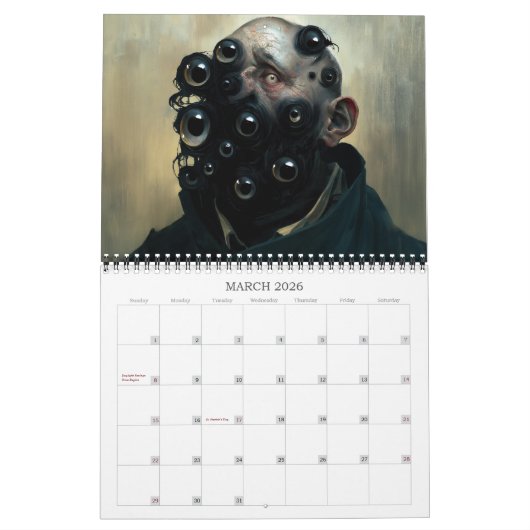 2026 Wunder Surreal-Horror-Kalender Kalender (Mär 2026)