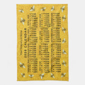 2026 Year Calendar Bee Honeycomb Apiary Custom Geschirrtuch (Vertikal)
