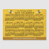 2026 Year Calendar Bee Honeycomb Apiary Custom Magneteinladung (Vorderseite)