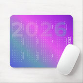 2026 Year Calendar Gradient Background Vertical Mousepad (Mit Mouse)