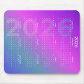 2026 Year Calendar Gradient Background Vertical Mousepad (Vorne)