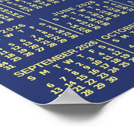 2026 Year Calendar Starry Night or Add Your Photo Poster (Ecke)