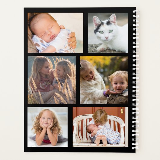 2026 Year Monthly Calendar Black Custom 9 Photos Planer (Rückseite)