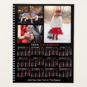 2026 Year Monthly Calendar Black Custom 9 Photos Planer (Vorderseite)