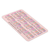 2026 Year Monthly Calendar Blush Pink Colorful Magnet (Rechte Seite)