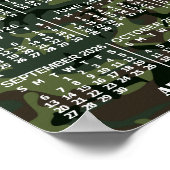 2026 Year Monthly Calendar Camouflage Add 3 Photos Poster (Ecke)