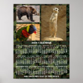 2026 Year Monthly Calendar Camouflage Add 3 Photos Poster (Vorne)