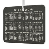 2026 Year Monthly Calendar Classic Black and White Autolufterfrischer (Links)
