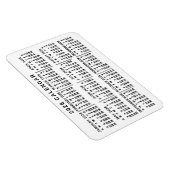 2026 Year Monthly Calendar Classic White and Black Magnet (Rechte Seite)