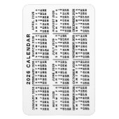 2026 Year Monthly Calendar Classic White and Black Magnet (Vertikal)