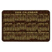 2026 Year Monthly Calendar Dark Coffee Beans Magnet (Horizontal)