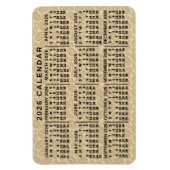 2026 Year Monthly Calendar Light Coffee Beans Magnet (Vertikal)