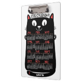 2026 Year Monthly Calendar Mid-Century Black Cat Klemmbrett (Links)
