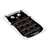 2026 Year Monthly Calendar Mid-Century Black Cat Magnet (Rechte Seite)