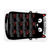 2026 Year Monthly Calendar Mid-Century Black Cat Magnet (Horizontal)