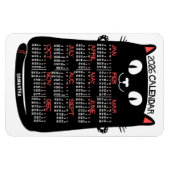 2026 Year Monthly Calendar Mid-Century Black Cat Magnet (Horizontal)